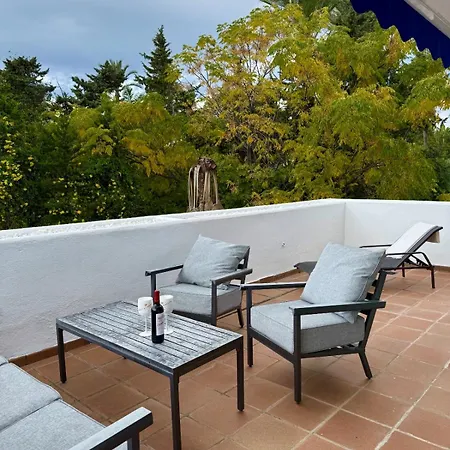 דירה West-facing Penthouse Roof Terrace Overlooking Pool Walk To Tennis And Golf In Benavista אסטפונה